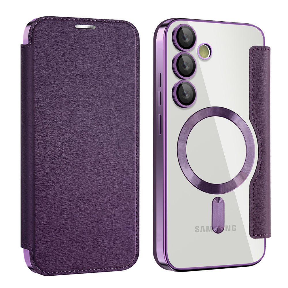 Capa MagSafe para Samsung Galaxy S23+ S916, Techsuit, SmartMag Book, Roxo