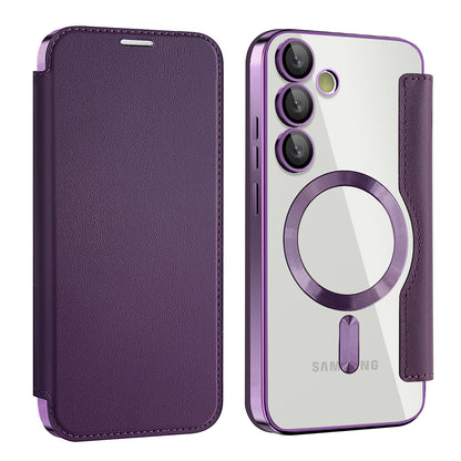 Capa MagSafe para Samsung Galaxy S23+ S916, Techsuit, SmartMag Book, Roxo