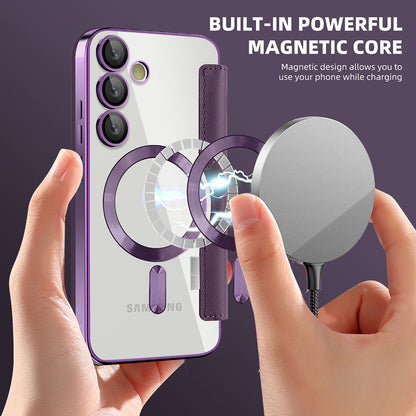 Capa MagSafe para Samsung Galaxy S23+ S916, Techsuit, SmartMag Book, Roxo