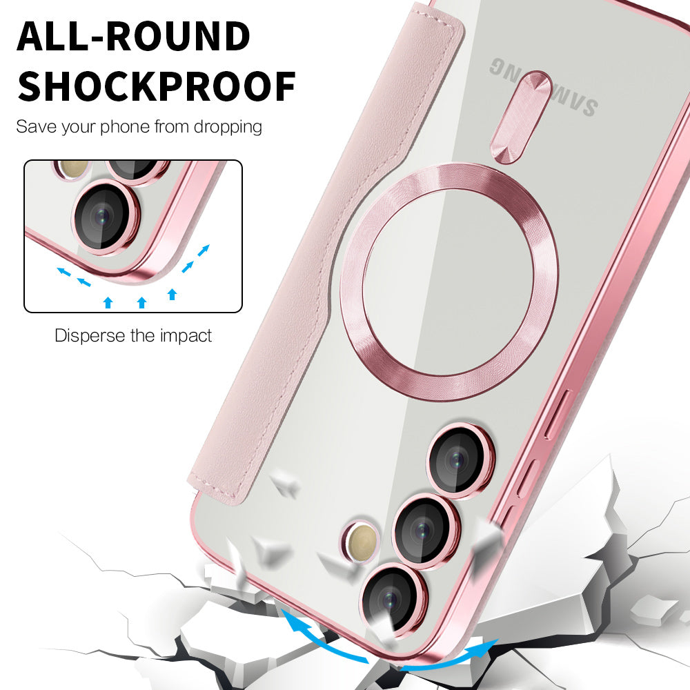 Capa MagSafe para Samsung Galaxy S23+ S916, Techsuit, SmartMag Book, Rosa