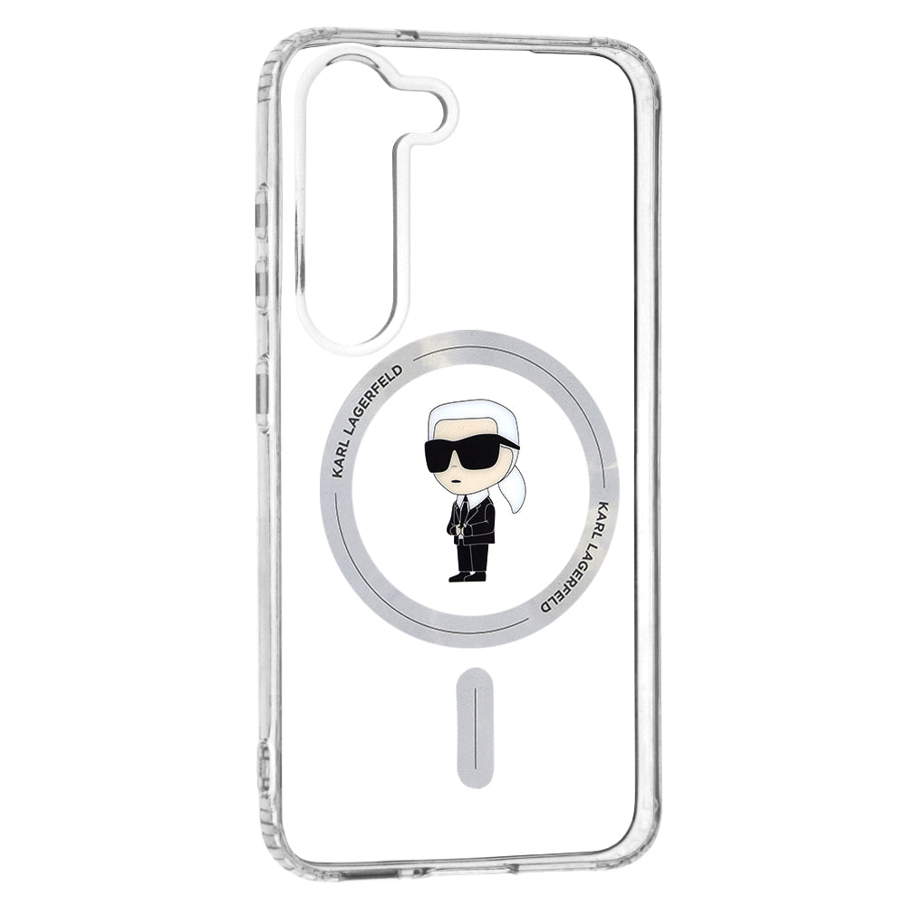 Capa MagSafe para Samsung Galaxy S23 S911, Karl Lagerfeld, IML Ikonik Karl, Transparente