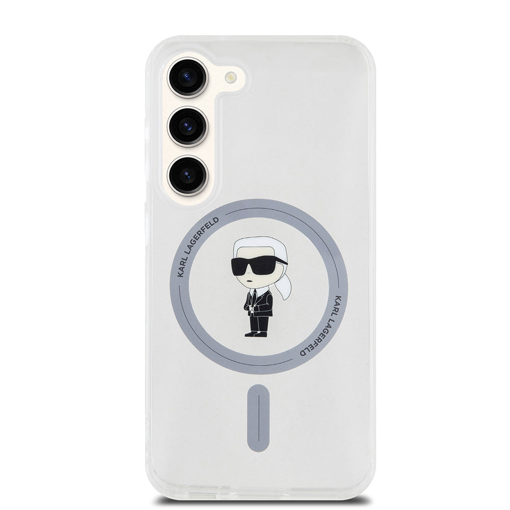 Capa MagSafe para Samsung Galaxy S23 S911, Karl Lagerfeld, IML Ikonik Karl, Transparente