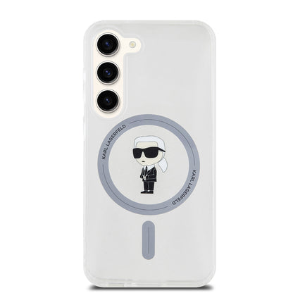 Capa MagSafe para Samsung Galaxy S23 S911, Karl Lagerfeld, IML Ikonik Karl, Transparente