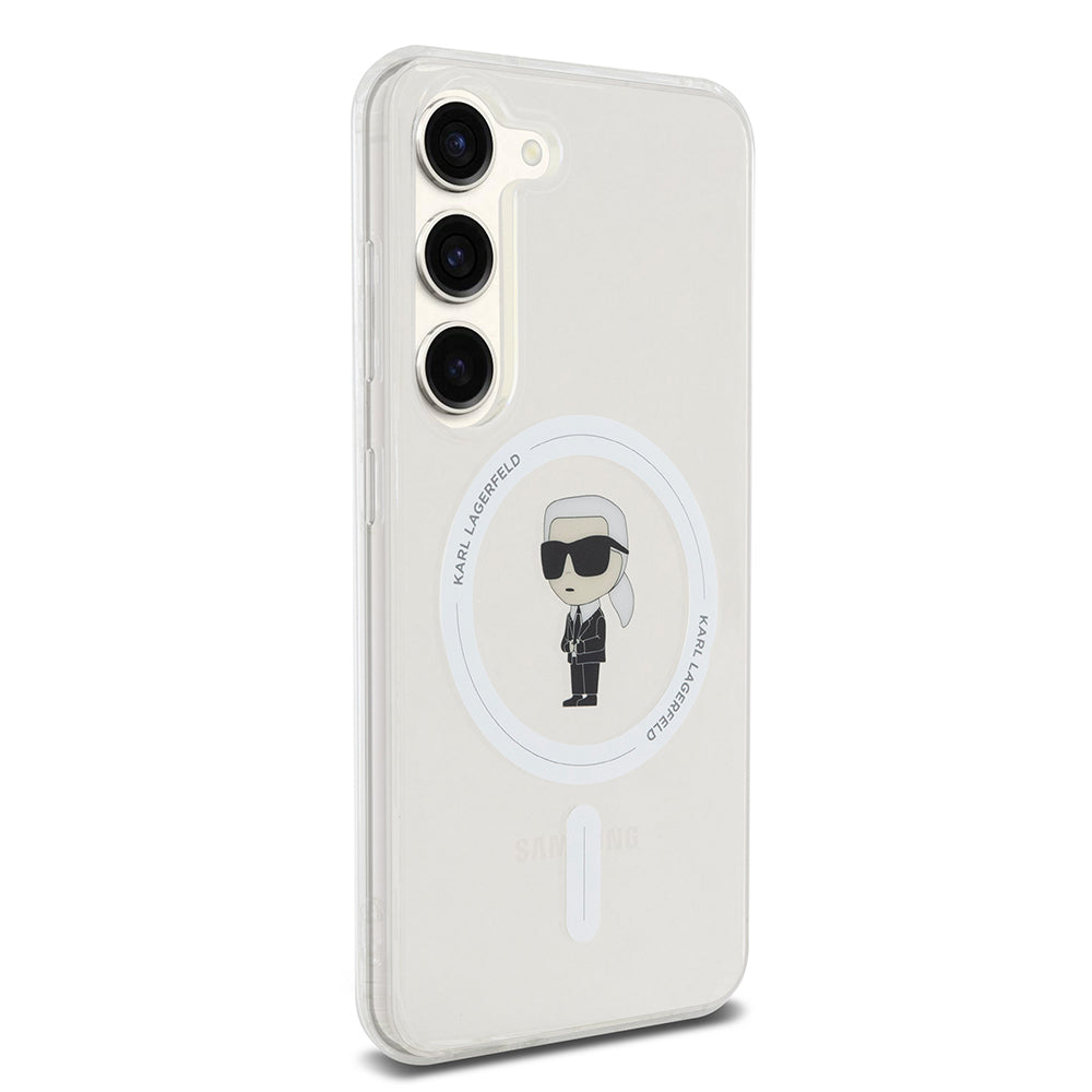 Capa MagSafe para Samsung Galaxy S23 S911, Karl Lagerfeld, IML Ikonik Karl, Transparente