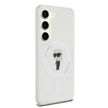 Capa MagSafe para Samsung Galaxy S23 S911, Karl Lagerfeld, IML Ikonik Karl, Transparente