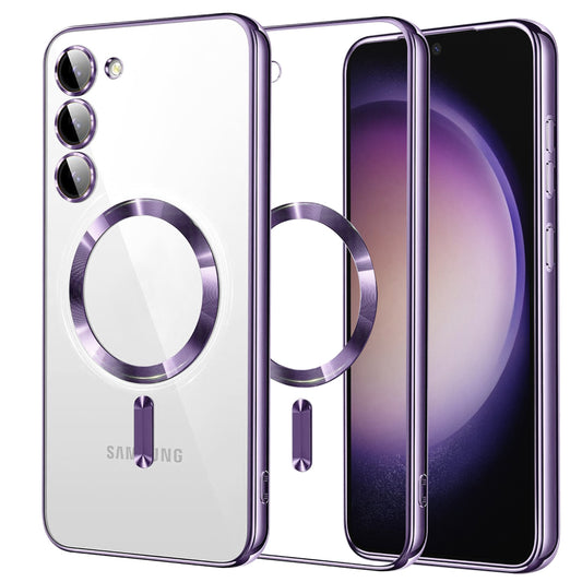Capa MagSafe para Samsung Galaxy S23 S911, Techsuit, Luxury Crystal, Roxo Claro