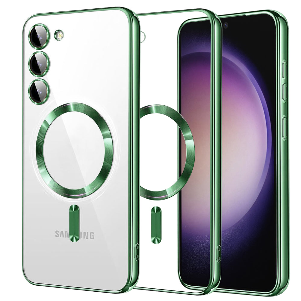 Capa MagSafe para Samsung Galaxy S23 S911, Techsuit, Luxury Crystal, Verde Claro