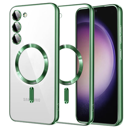 Capa MagSafe para Samsung Galaxy S23 S911, Techsuit, Luxury Crystal, Verde Claro