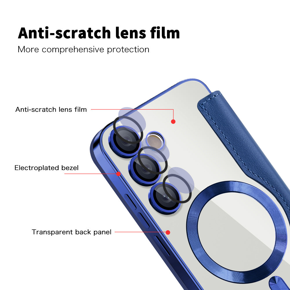 Capa MagSafe para Samsung Galaxy S23 S911, Techsuit, SmartMag Book, Azul
