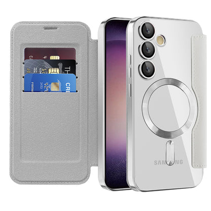 Capa MagSafe para Samsung Galaxy S23 S911, Techsuit, SmartMag Book, Cinzento
