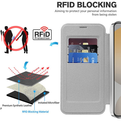 Capa MagSafe para Samsung Galaxy S23 S911, Techsuit, SmartMag Book, Cinzento