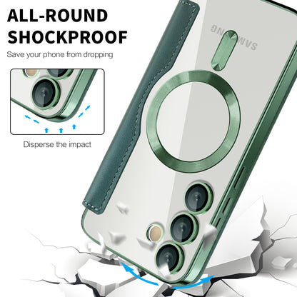 Capa MagSafe para Samsung Galaxy S23 S911, Techsuit, SmartMag Book, Verde