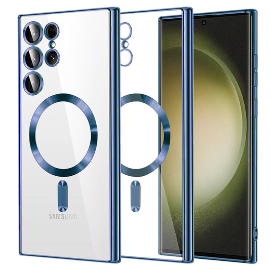 Capa MagSafe para Samsung Galaxy S23 Ultra S918, Techsuit, Luxury Crystal, Azul Escuro