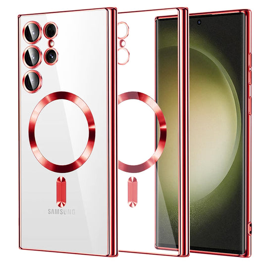 Capa MagSafe para Samsung Galaxy S23 Ultra S918, Techsuit, Luxury Crystal, Vermelha