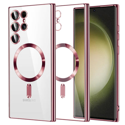 Capa MagSafe para Samsung Galaxy S23 Ultra S918, Techsuit, Luxury Crystal, Rosa