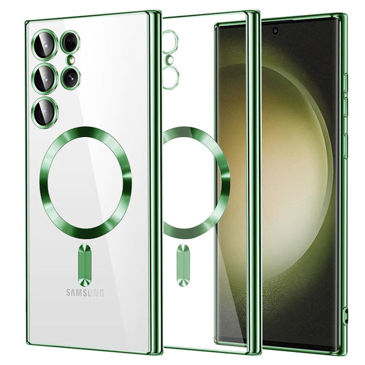 Capa MagSafe para Samsung Galaxy S23 Ultra S918, Techsuit, Luxury Crystal, Verde Claro