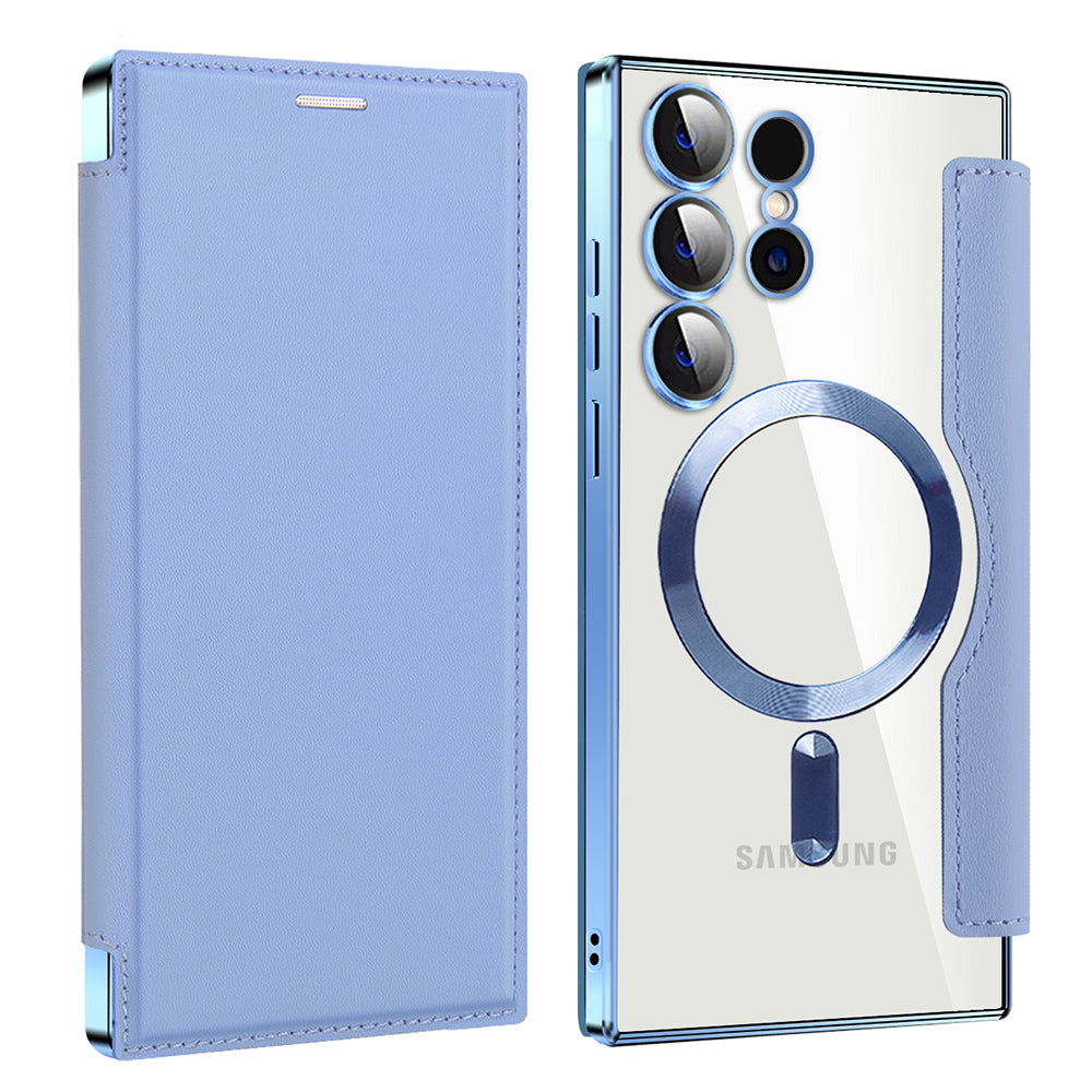 Capa MagSafe para Samsung Galaxy S23 Ultra S918, Techsuit, SmartMag Book, Azul