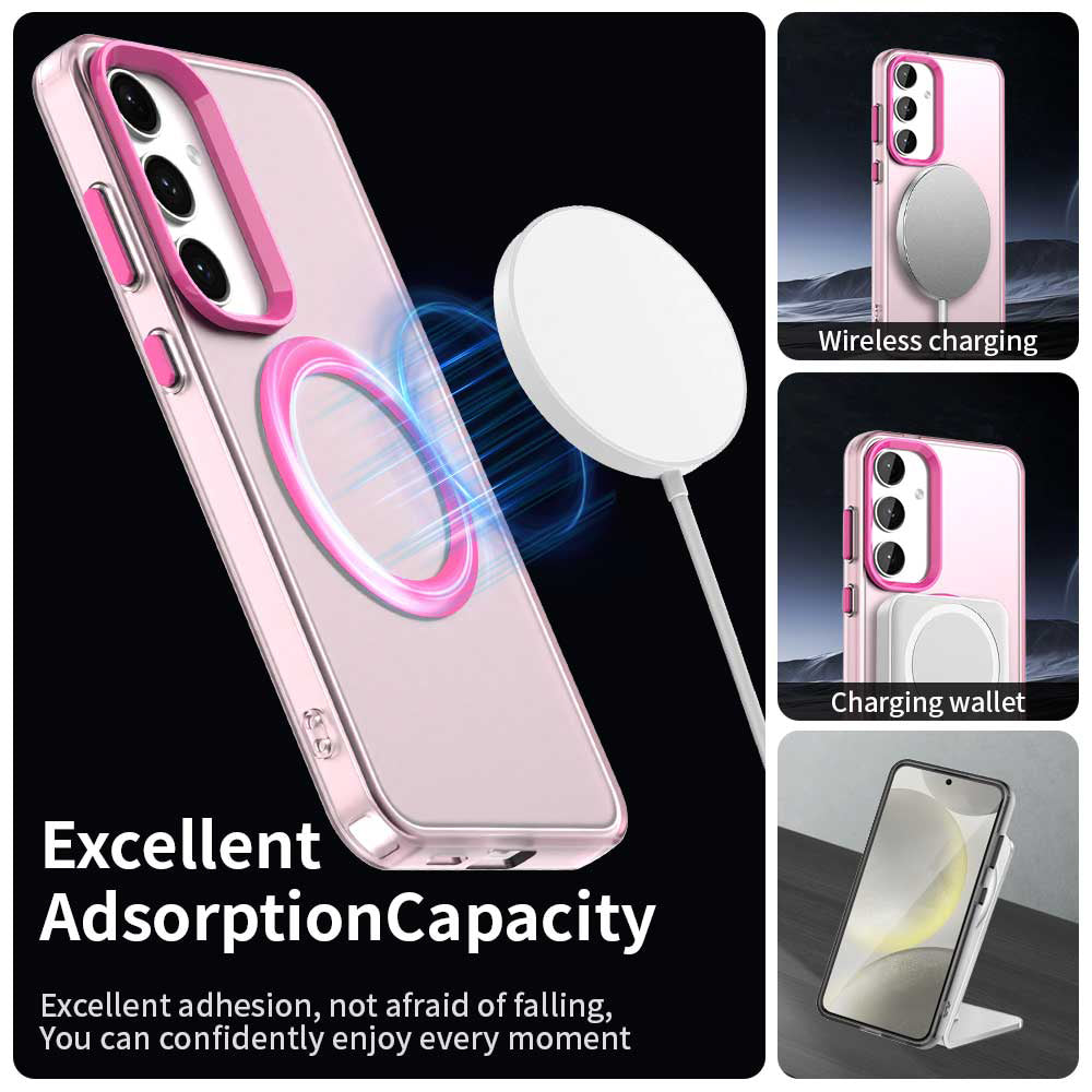 Capa MagSafe para Samsung Galaxy S24 FE S721, Techsuit, CandyCase, Rosa