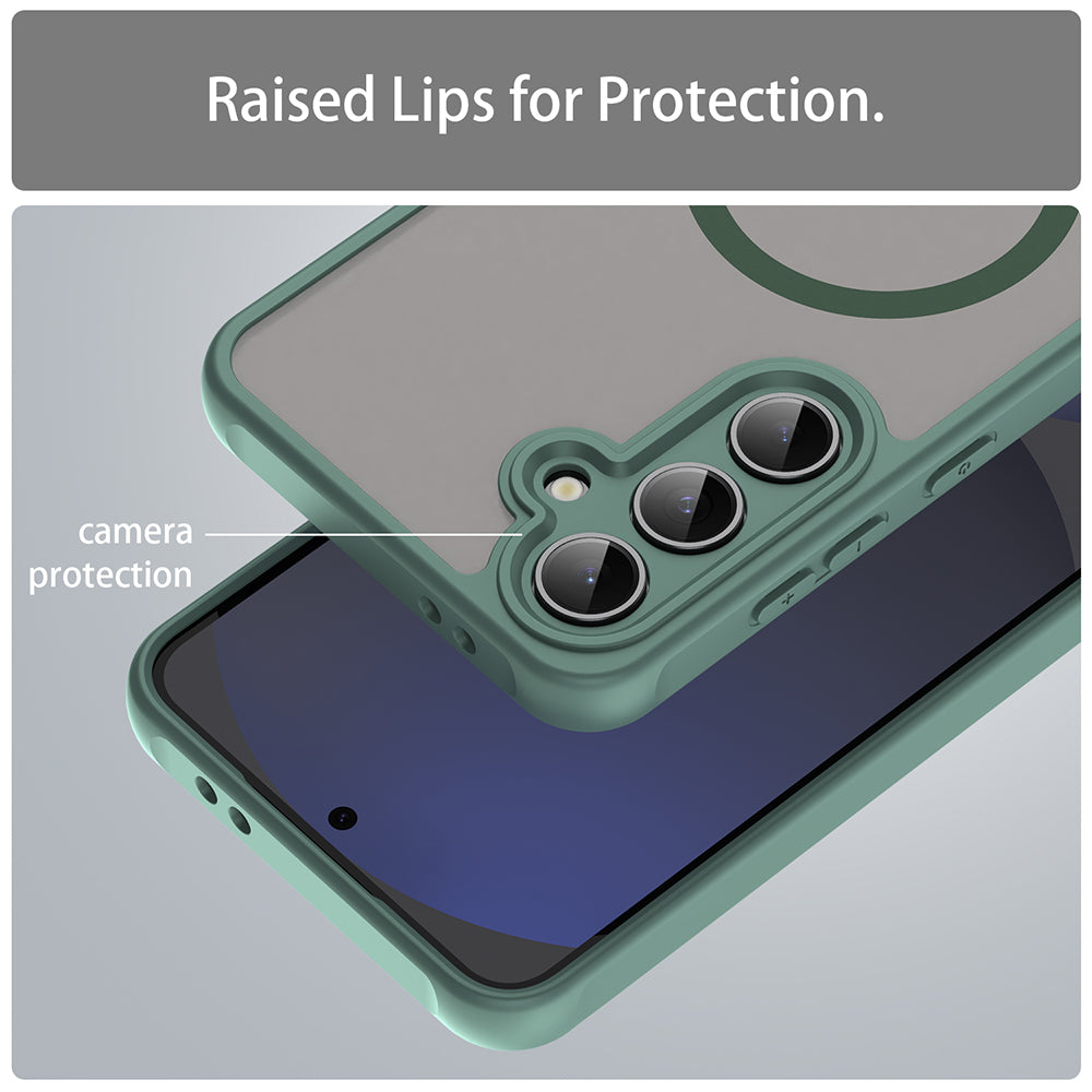 Capa MagSafe para Samsung Galaxy S24 FE S721, Techsuit, HaloFrost II, Verde