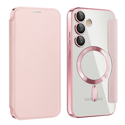 Capa MagSafe para Samsung Galaxy S24 FE S721, Techsuit, SmartMag Book, Rosa