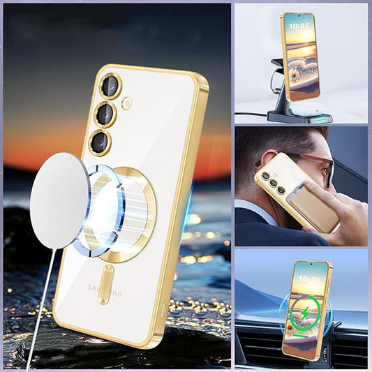 Capa MagSafe para Samsung Galaxy S24+ S926, Techsuit, Luxury Crystal, Verde Escuro