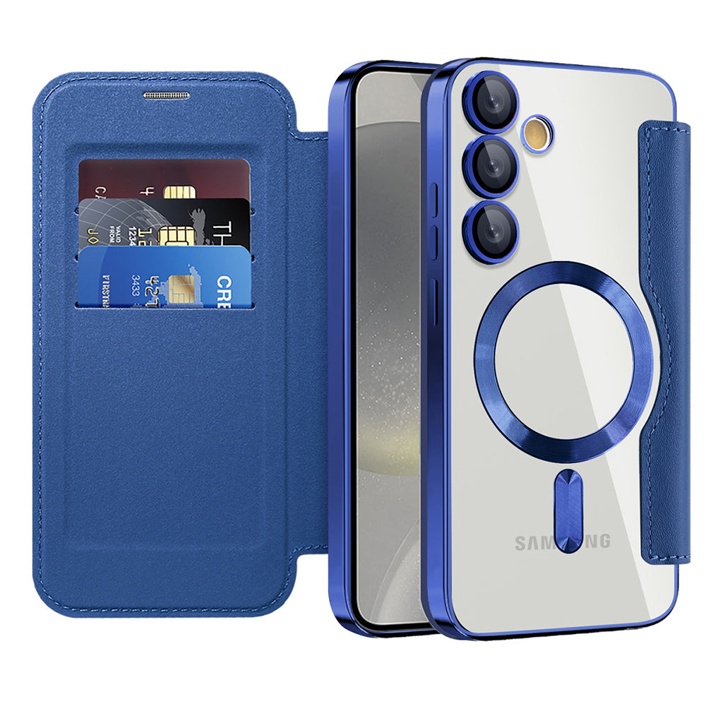 Capa MagSafe para Samsung Galaxy S24+ S926, Techsuit, SmartMag Book, Azul
