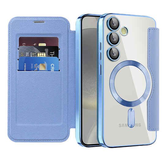 Capa MagSafe para Samsung Galaxy S24+ S926, Techsuit, SmartMag Book, Azul