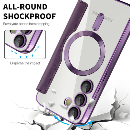 Capa MagSafe para Samsung Galaxy S24+ S926, Techsuit, SmartMag Book, Roxo