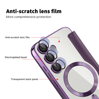 Capa MagSafe para Samsung Galaxy S24+ S926, Techsuit, SmartMag Book, Roxo