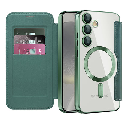Capa MagSafe para Samsung Galaxy S24+ S926, Techsuit, SmartMag Book, Verde