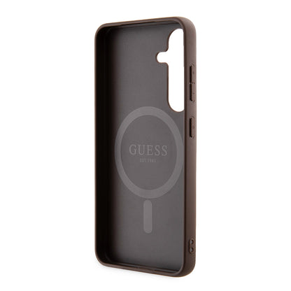 Capa MagSafe para Samsung Galaxy S24 S921, Guess, Coleção 4G, Castanho