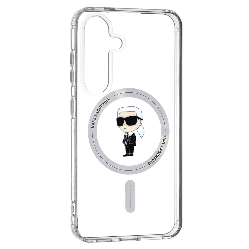 Capa MagSafe para Samsung Galaxy S24 S921, Karl Lagerfeld, IML Ikonik Karl, Transparente