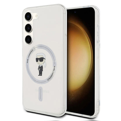Capa MagSafe para Samsung Galaxy S24 S921, Karl Lagerfeld, IML Ikonik Karl, Transparente