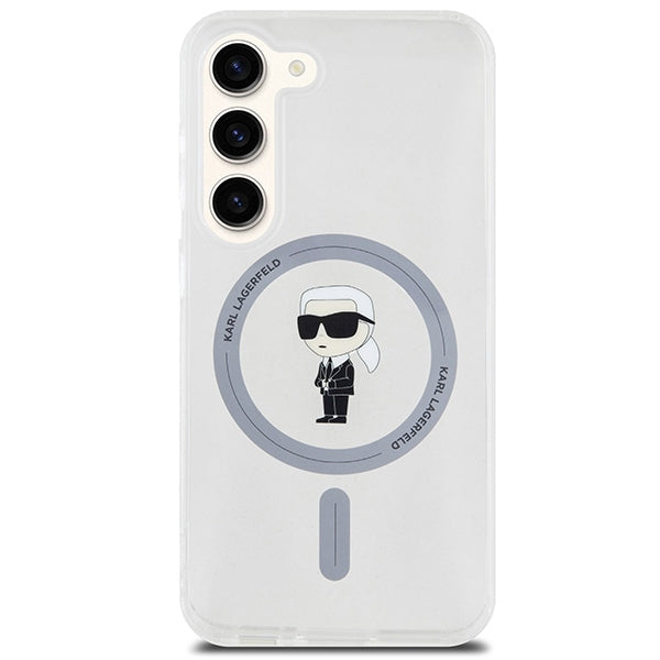 Capa MagSafe para Samsung Galaxy S24 S921, Karl Lagerfeld, IML Ikonik Karl, Transparente