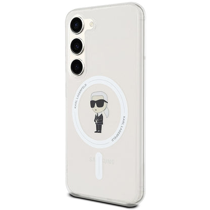 Capa MagSafe para Samsung Galaxy S24 S921, Karl Lagerfeld, IML Ikonik Karl, Transparente