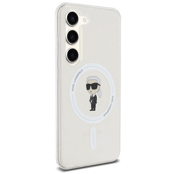 Capa MagSafe para Samsung Galaxy S24 S921, Karl Lagerfeld, IML Ikonik Karl, Transparente