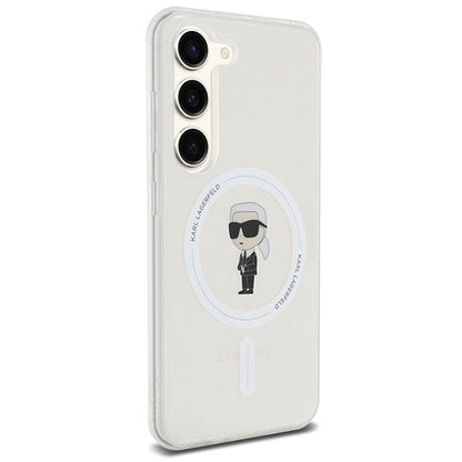 Capa MagSafe para Samsung Galaxy S24 S921, Karl Lagerfeld, IML Ikonik Karl, Transparente