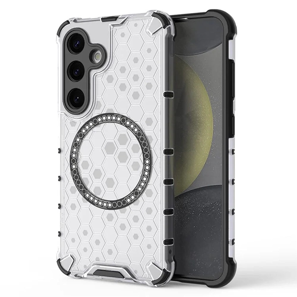 Capa MagSafe para Samsung Galaxy S24 S921, Techsuit, HoneyComb Shield, Branca