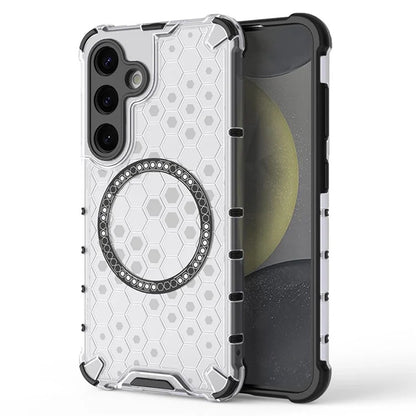 Capa MagSafe para Samsung Galaxy S24 S921, Techsuit, HoneyComb Shield, Branca