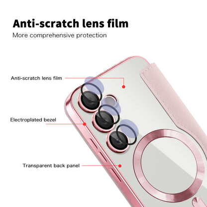 Capa MagSafe para Samsung Galaxy S24 S921, Techsuit, SmartMag Book, Rosa