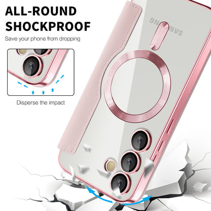 Capa MagSafe para Samsung Galaxy S24 S921, Techsuit, SmartMag Book, Rosa