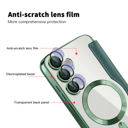 Capa MagSafe para Samsung Galaxy S24 S921, Techsuit, SmartMag Book, Verde
