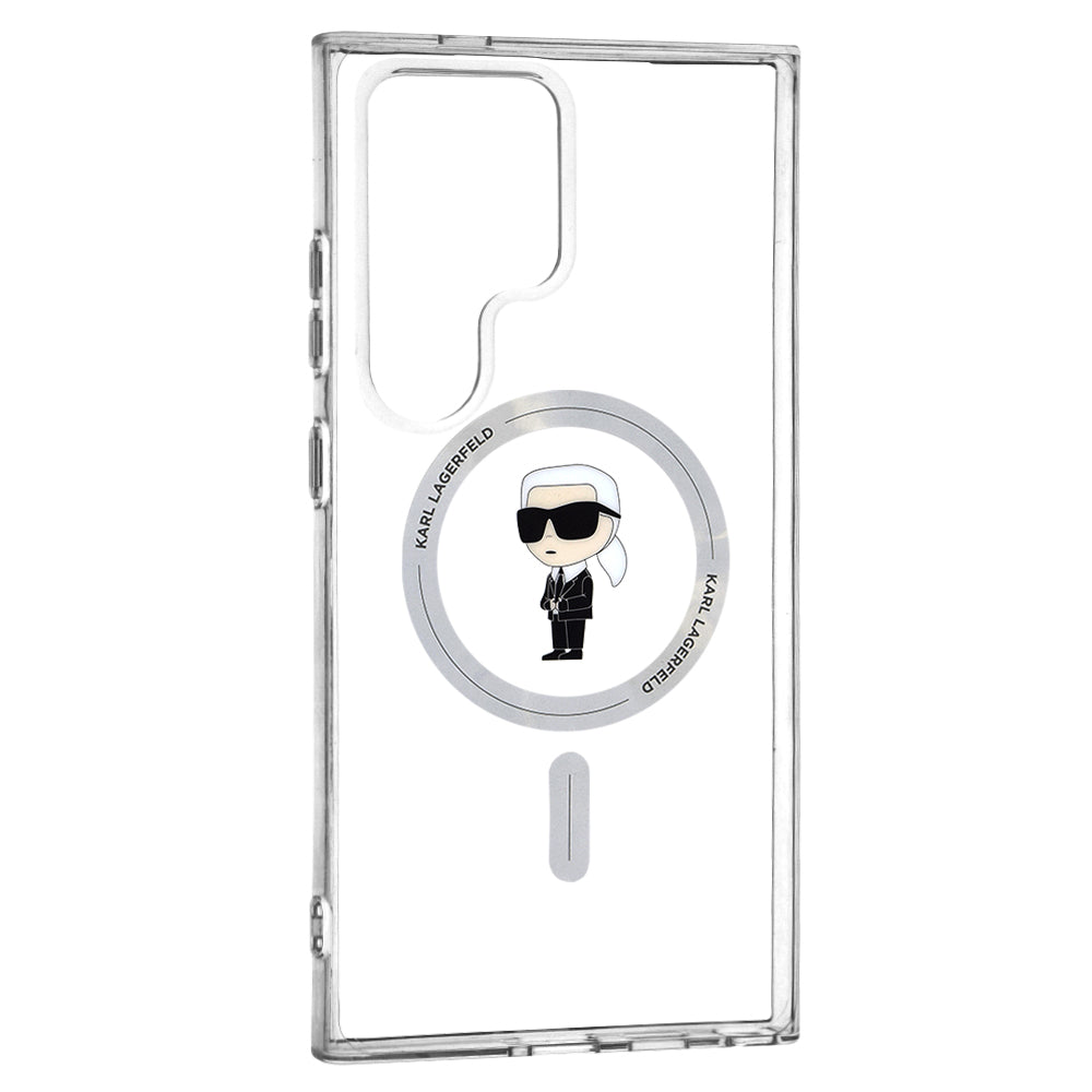Capa MagSafe para Samsung Galaxy S24 Ultra S928, Karl Lagerfeld, IML Ikonik Karl, Transparente