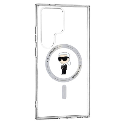 Capa MagSafe para Samsung Galaxy S24 Ultra S928, Karl Lagerfeld, IML Ikonik Karl, Transparente