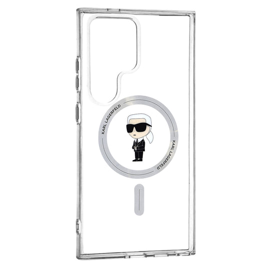 Capa MagSafe para Samsung Galaxy S24 Ultra S928, Karl Lagerfeld, IML Ikonik Karl, Transparente