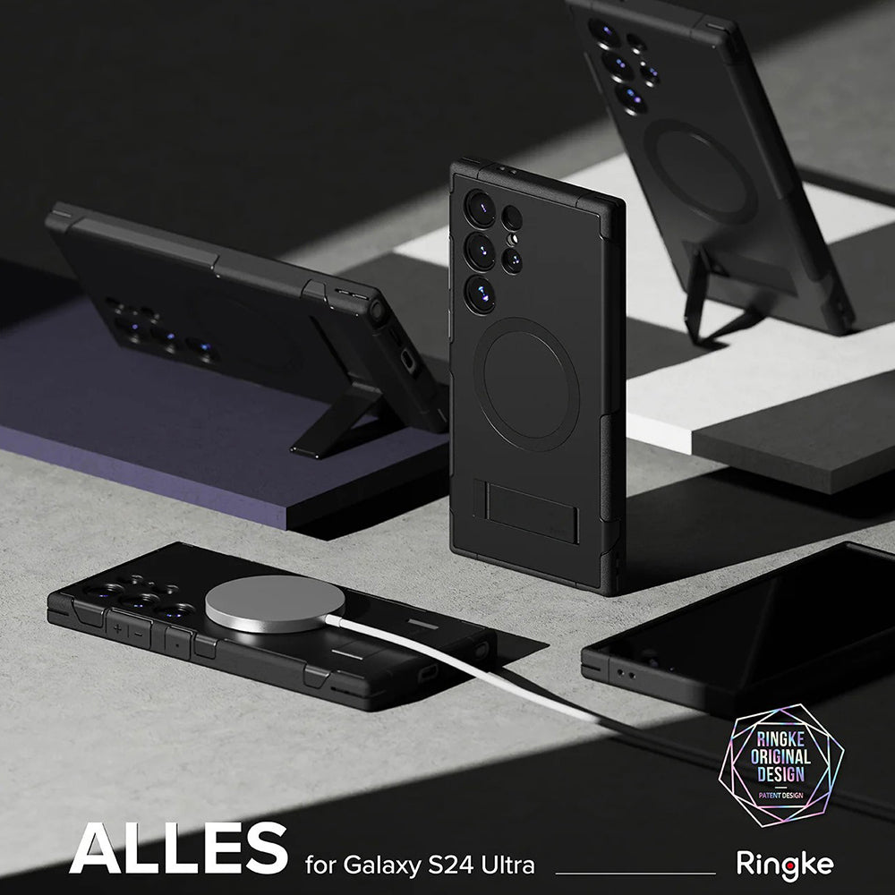Capa MagSafe para Samsung Galaxy S24 Ultra S928, Ringke, Alles, Preta