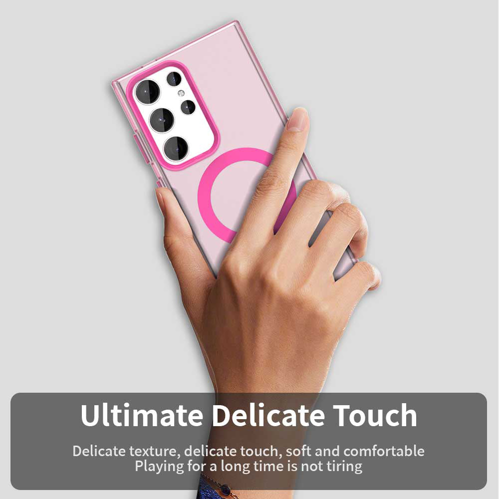 Capa MagSafe para Samsung Galaxy S24 Ultra S928, Techsuit, CandyCase, Rosa