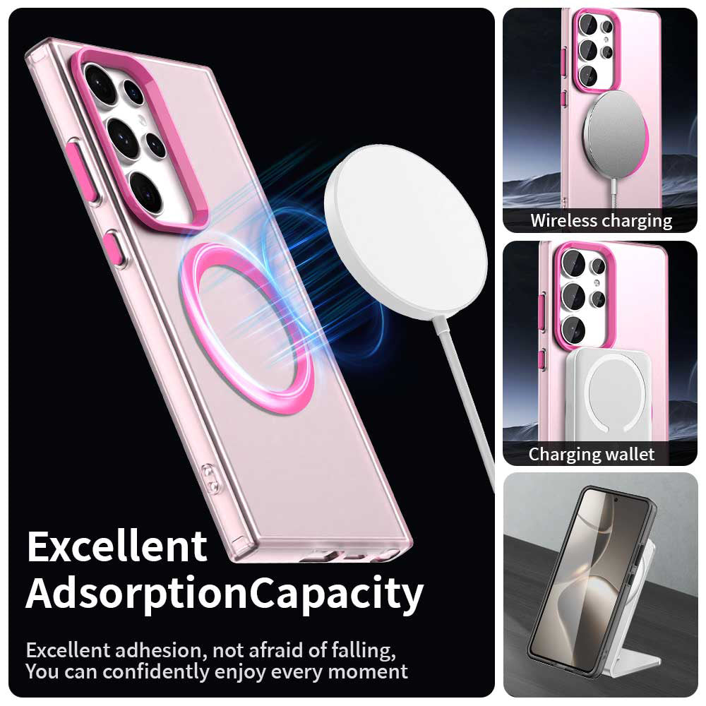 Capa MagSafe para Samsung Galaxy S24 Ultra S928, Techsuit, CandyCase, Rosa