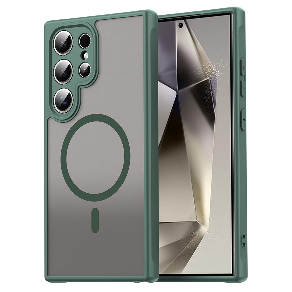 Capa MagSafe para Samsung Galaxy S24 Ultra S928, Techsuit, HaloFrost II, Verde
