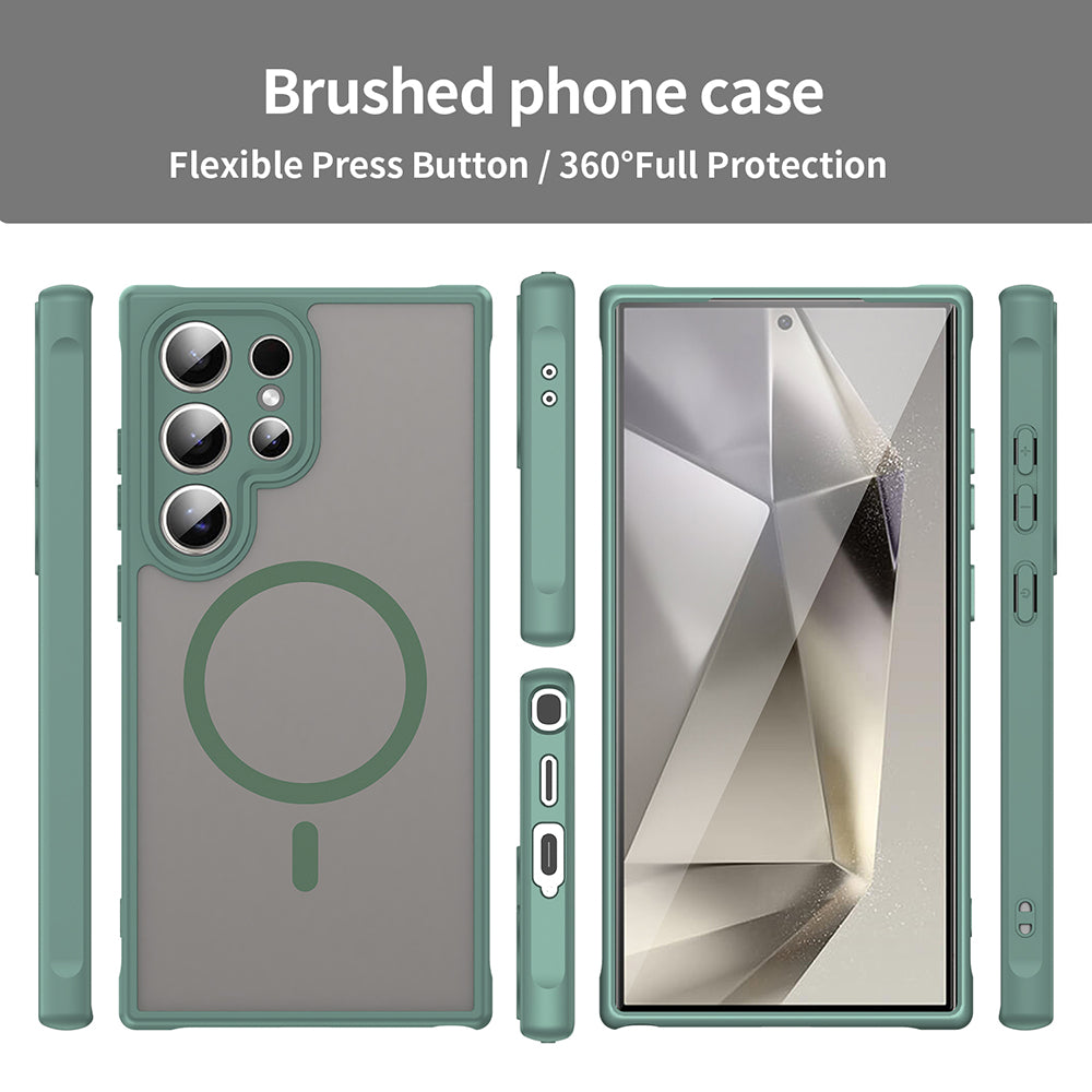 Capa MagSafe para Samsung Galaxy S24 Ultra S928, Techsuit, HaloFrost II, Verde